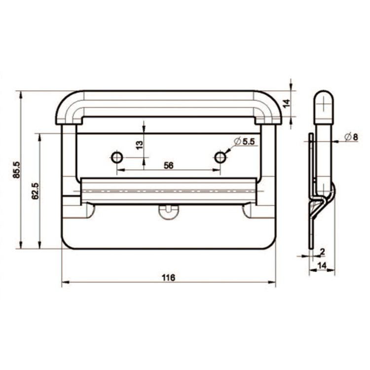 Aluminium Profil Nulstil Type Foldehåndtag-E5204-2