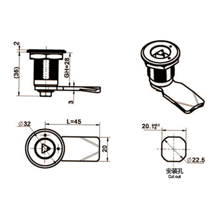 Værktøjstype Cam Lock-A6014