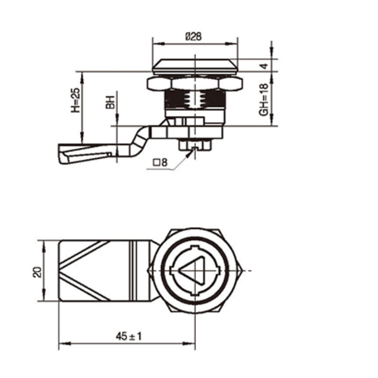 Anti-tamper Værktøj Type Cam Lock-A6017